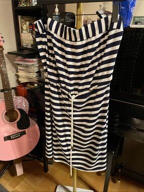 Saint Tropez West Navy and White Striped Top